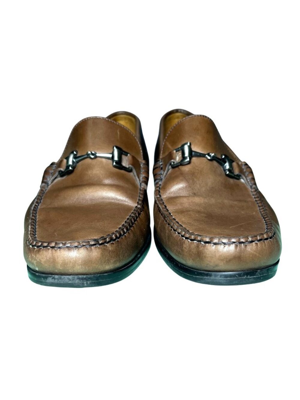 Peter Millar Crown Horse Bit Driving Loafers Brown MEOF11 Mens 9.5M Brazil 17643